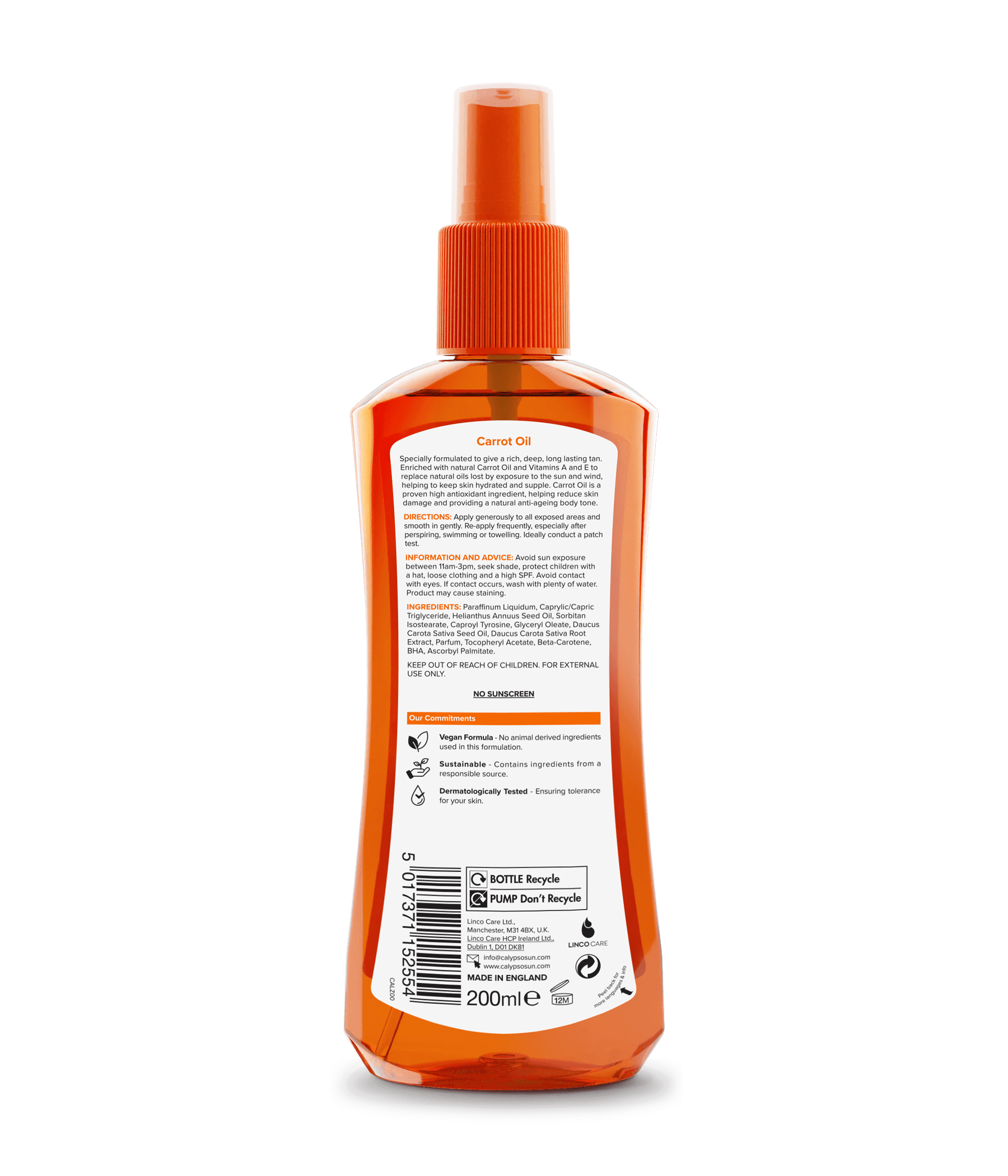 Calypso Carrot Oil Original back