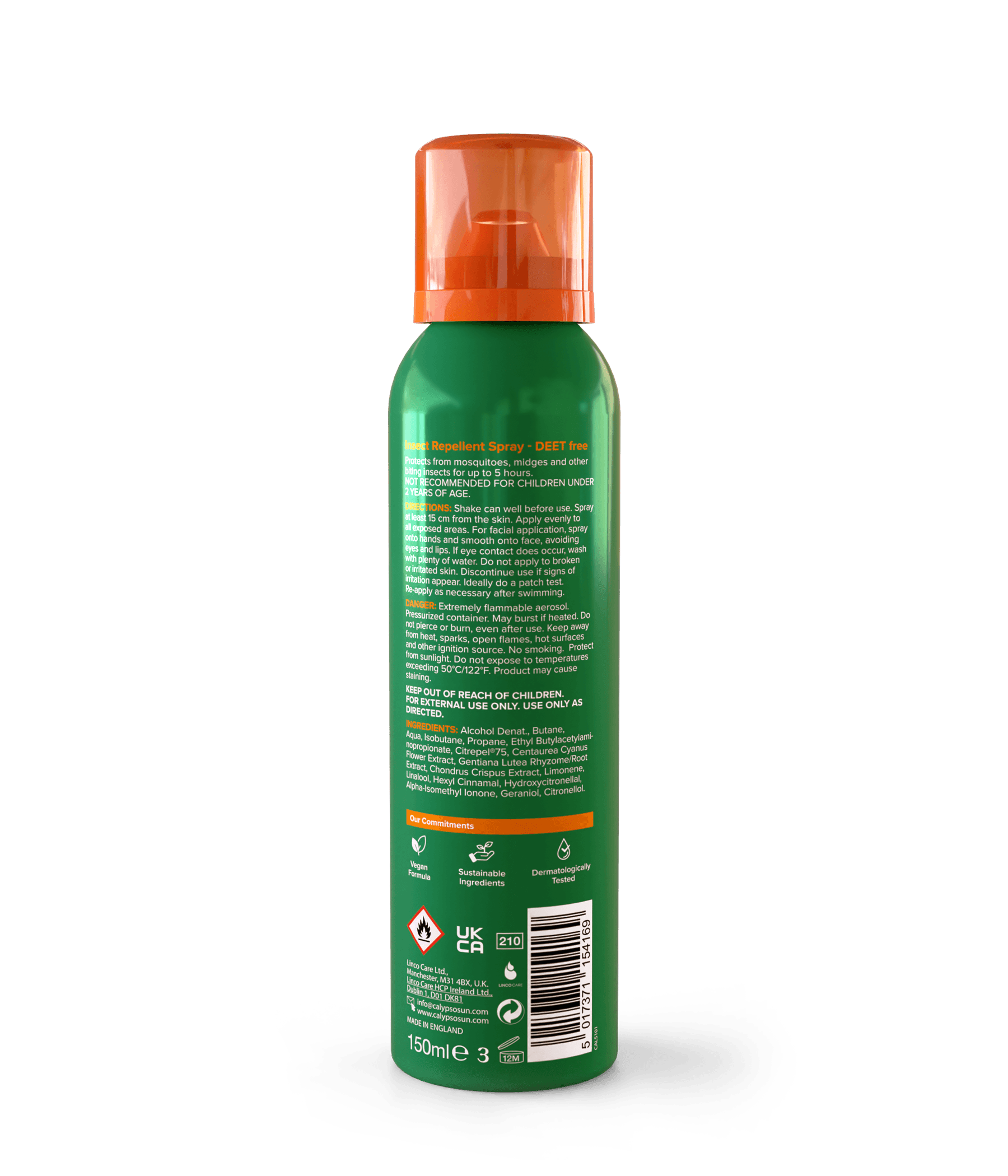 Calypso Insect Repellent Spray No Deet back