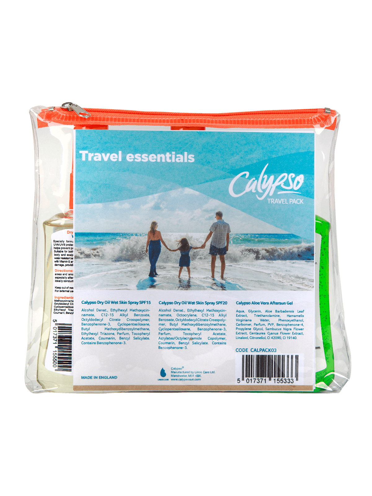 Calypso Travel Pack with Dry Oils back