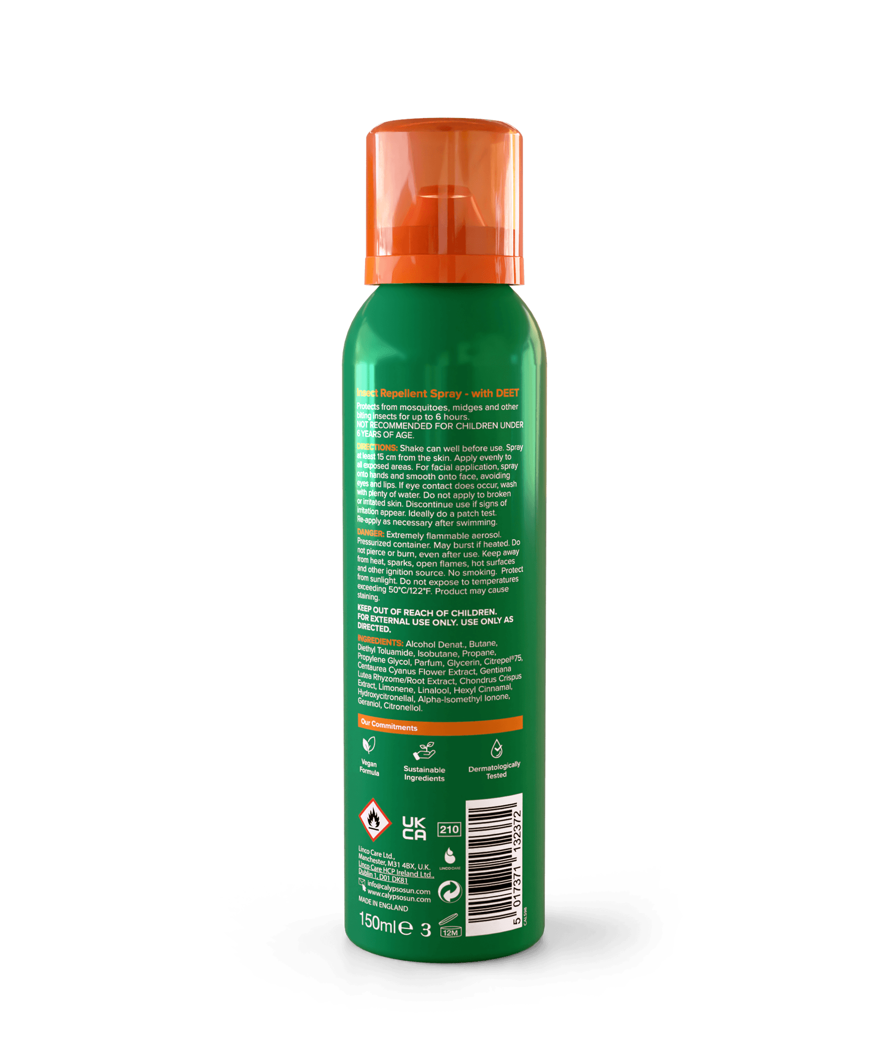 Calypso Insect Repellent Spray With Deet Back