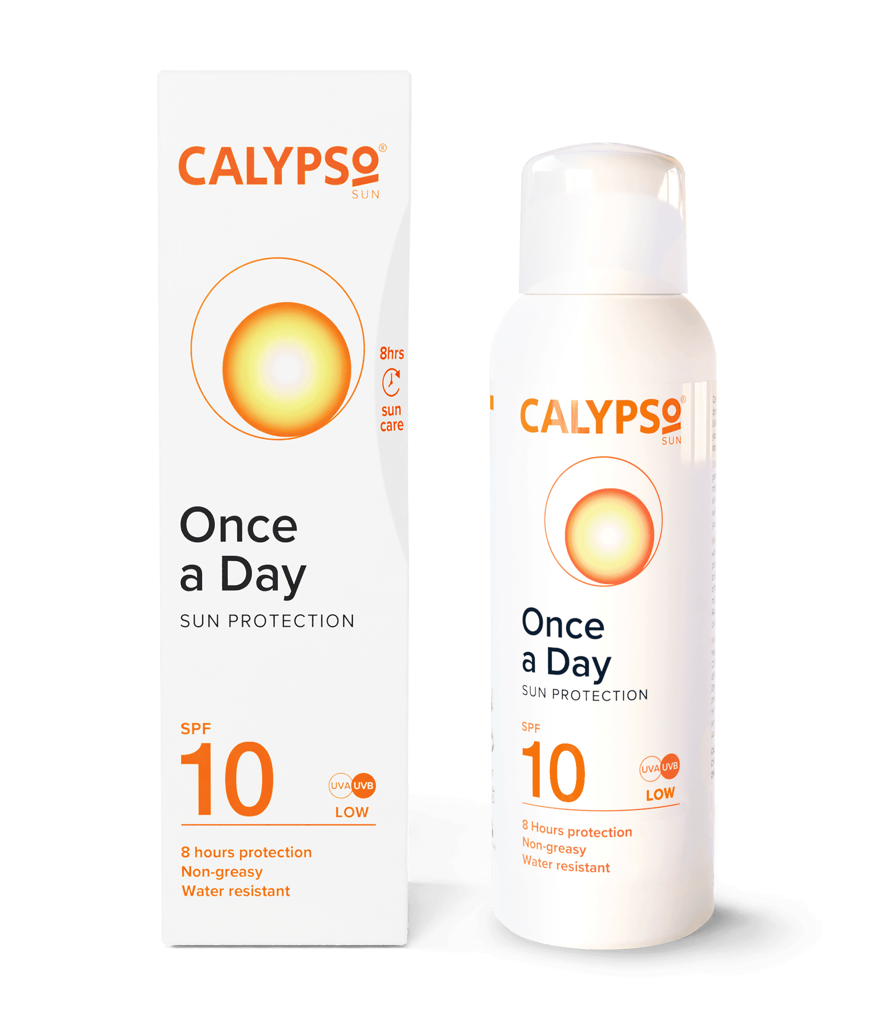 Calypso Once a day SPF10 Sun lotion Bottle and Box
